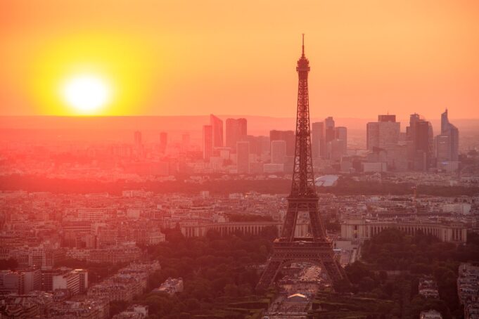 Paris skyline and Eiffel Tower at sunset for the ultimate Paris tour guide