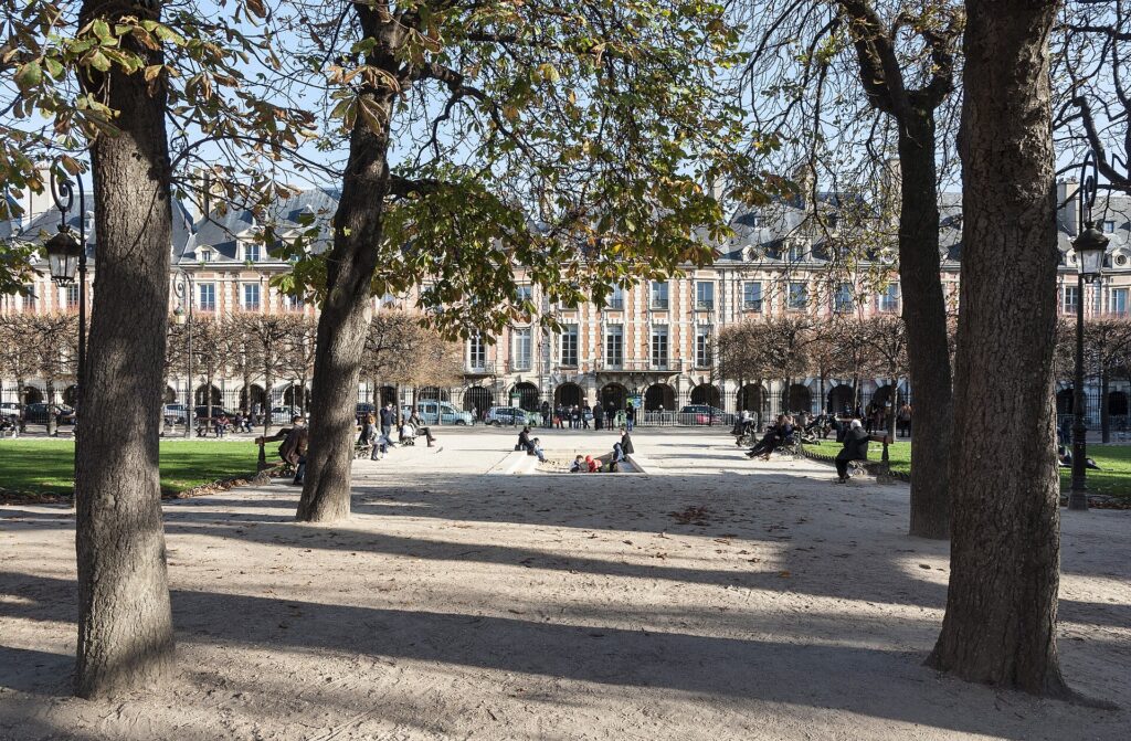 Place des Vosges in the Marais on a private walking tour of Paris