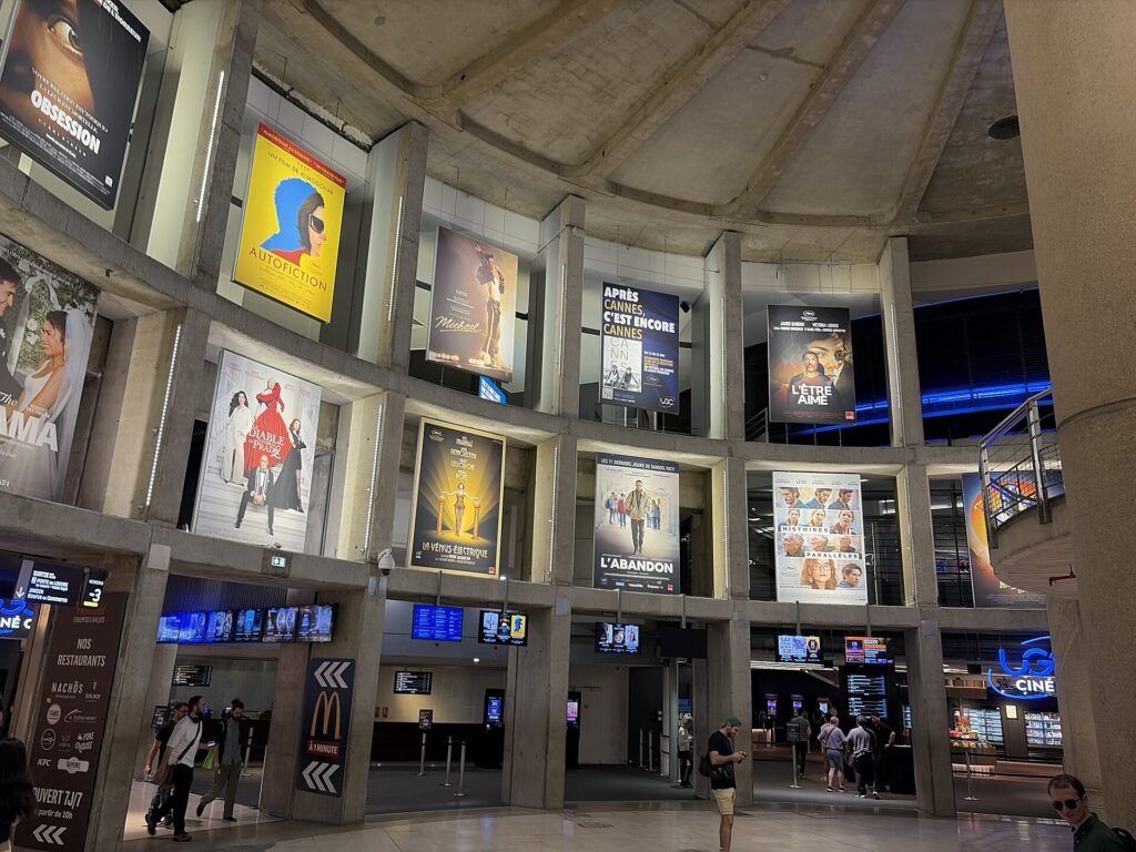 Interior of UGC Ciné Cité Les Halles in Paris during the 2026 Cannes Film Festival