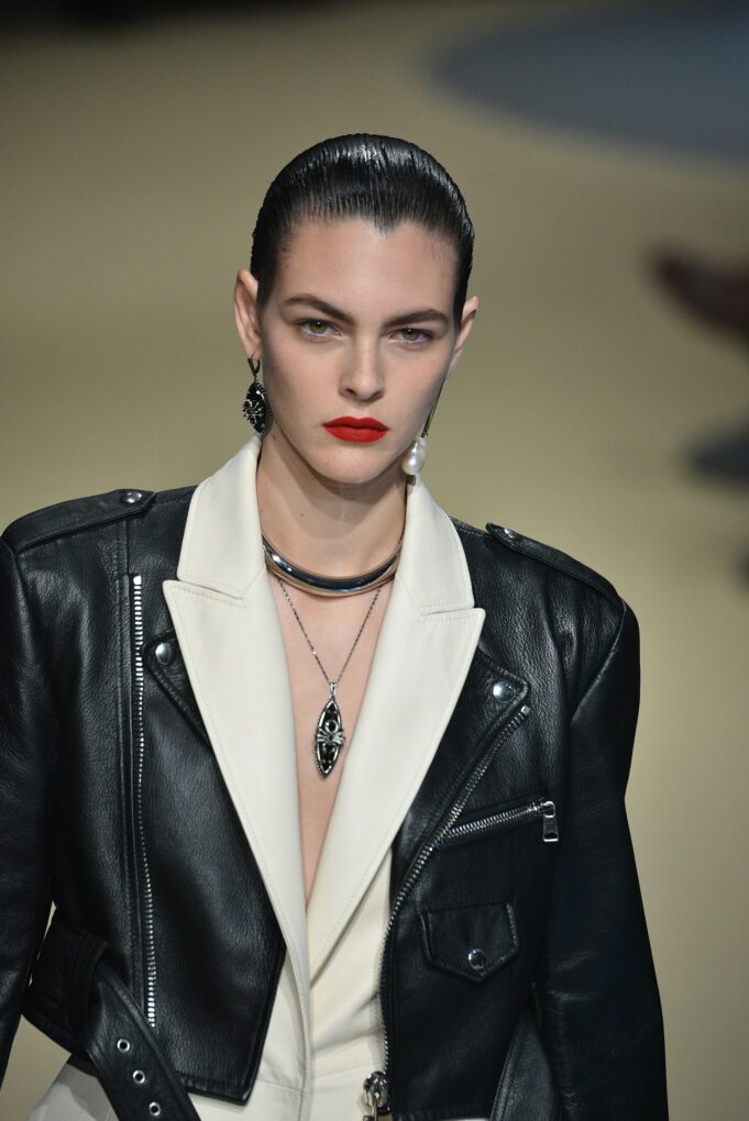 Vittoria Ceretti on the Paris Runway Vittoria Ceretti in an Alexander McQueen look during Paris Fashion Week