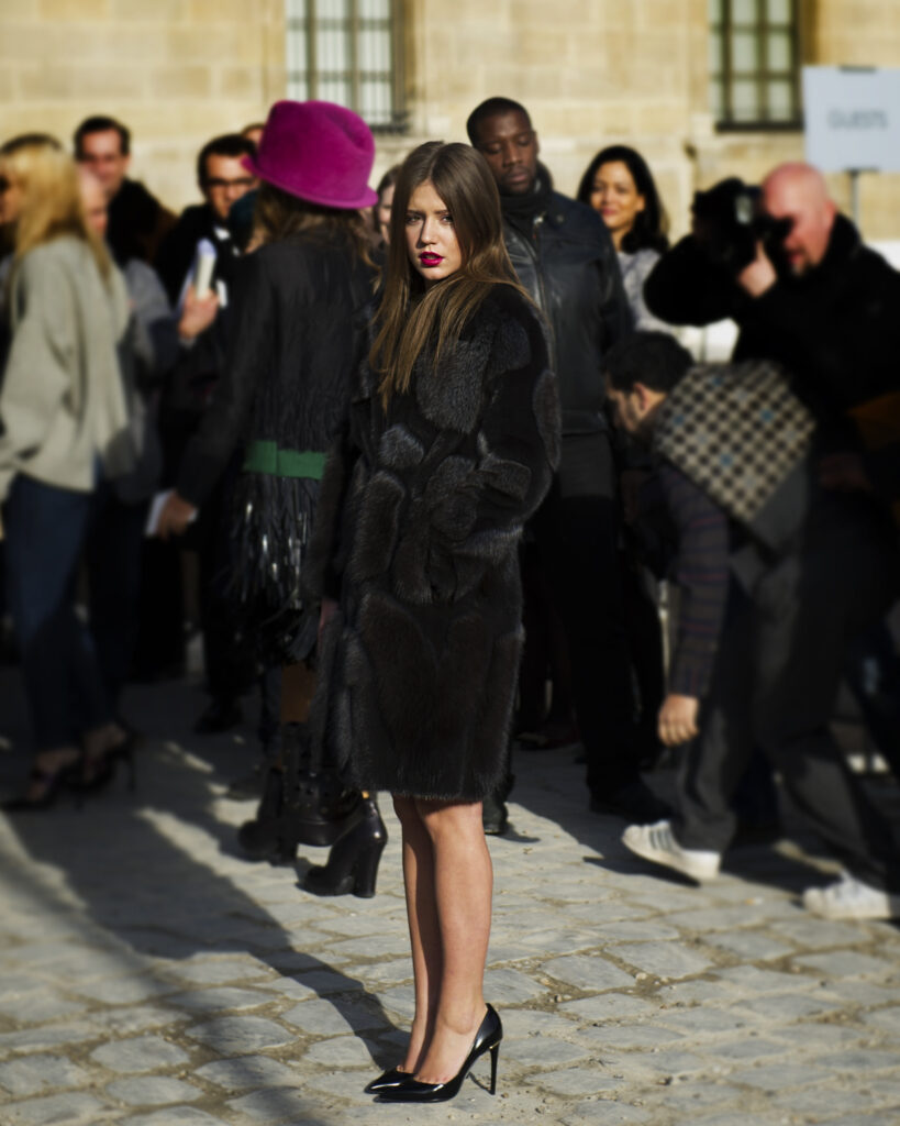 Adele Exarchopoulos arriving at a Louis Vuitton Paris Fashion Week show