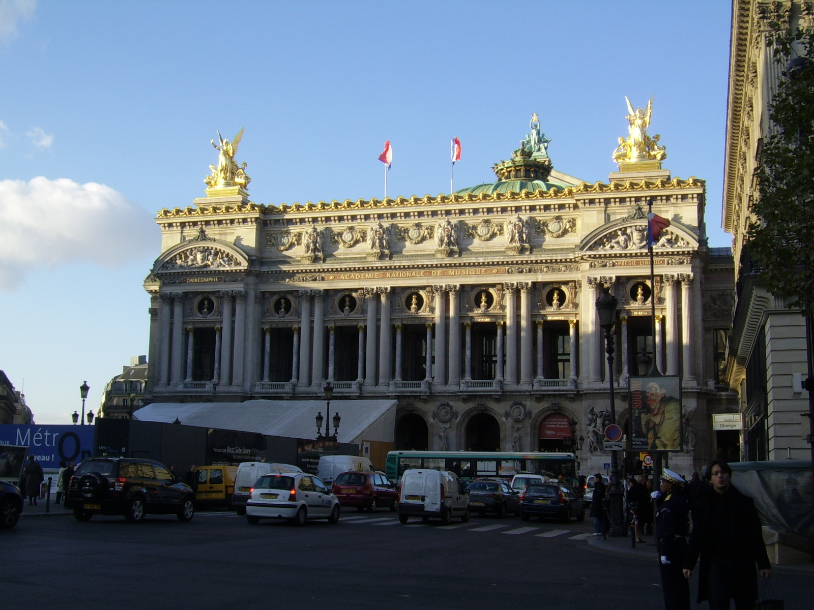 The main façade of Palais Garnier in Paris