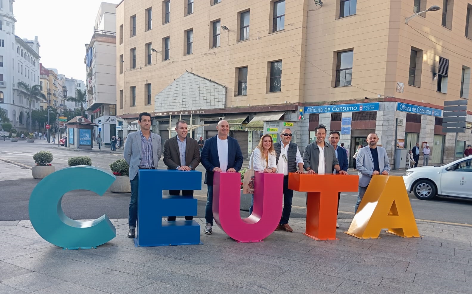 Ceuta city-centre tourism branding and commercial streets in May 2026