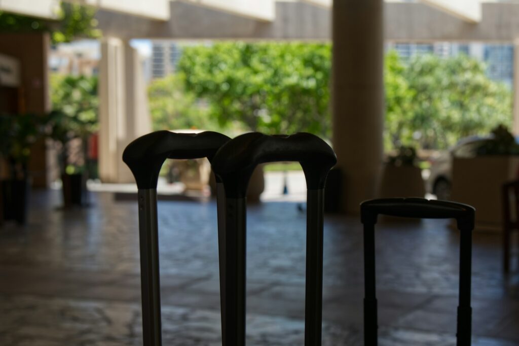 Guest luggage in a hotel lobby illustrating concierge arrival and transport coordination