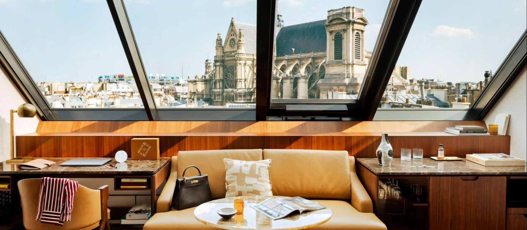 Contemporary Paris hotel suite illustrating hotel management careers in France