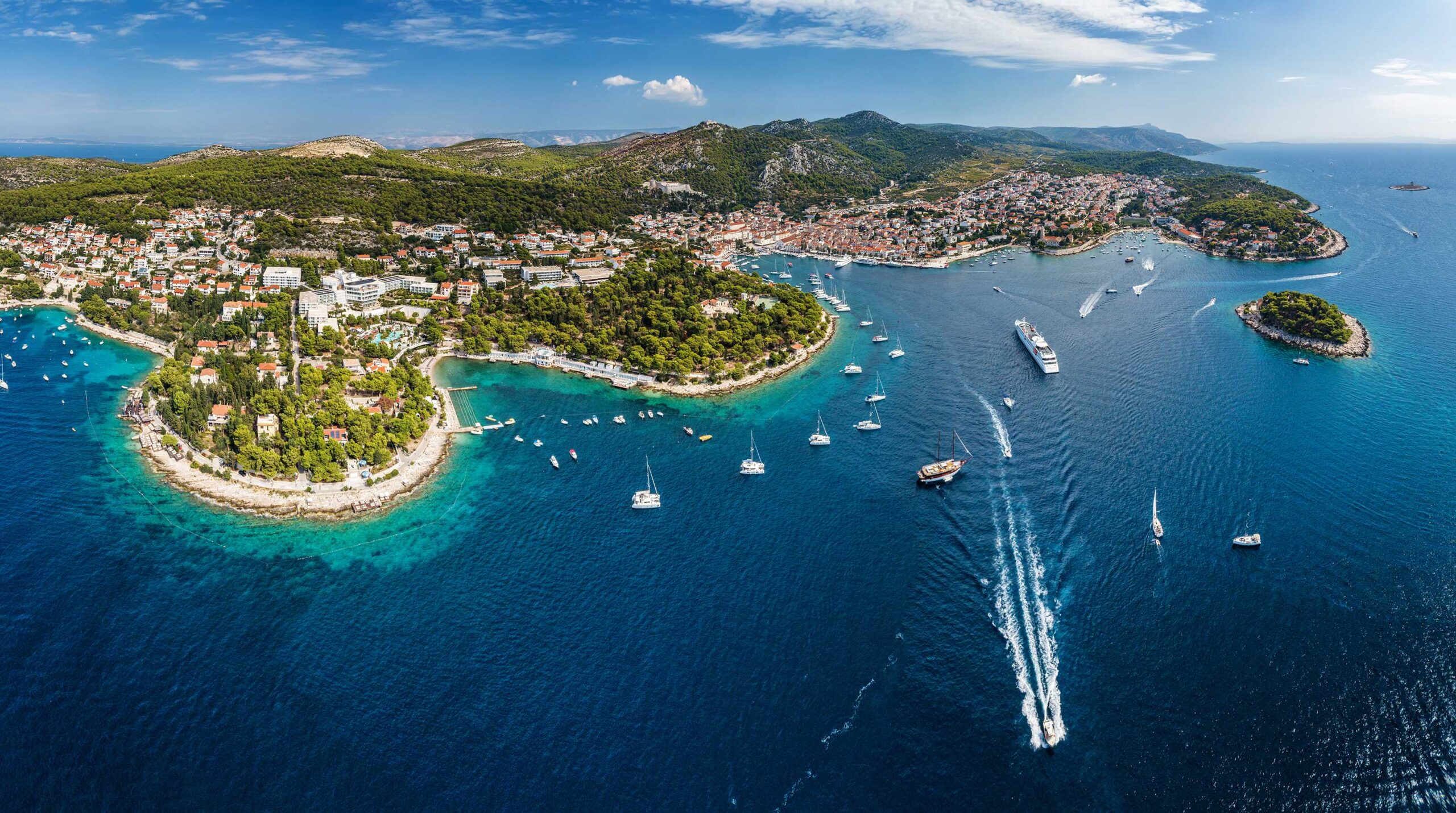 Aerial view of Hvar, Croatia, an emerging luxury beach destination for 2027