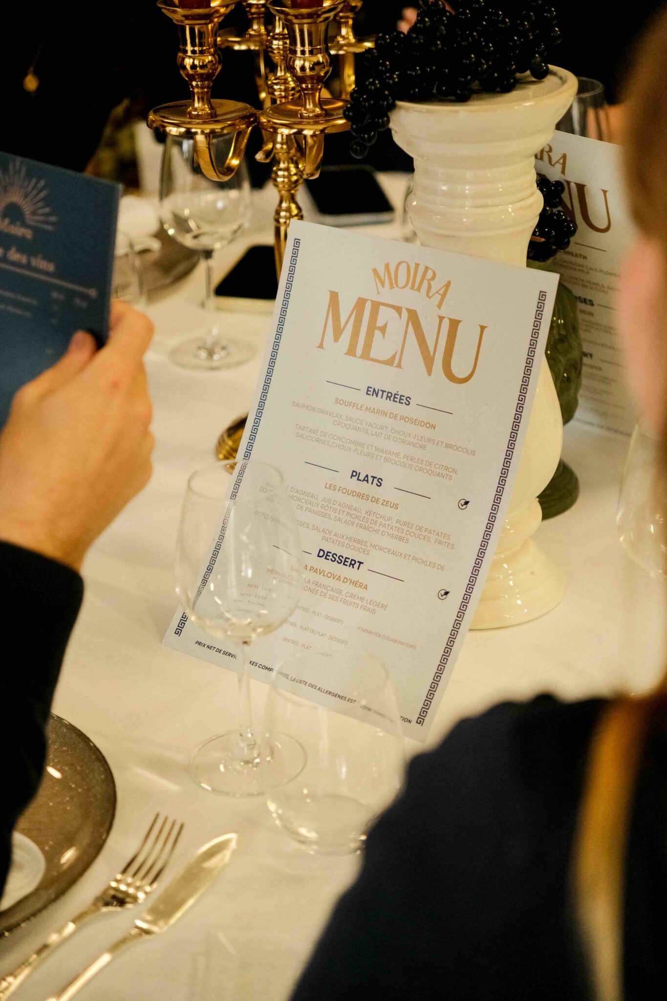 Hospitality menu created for an experiential restaurant project at Institut Lyfe
