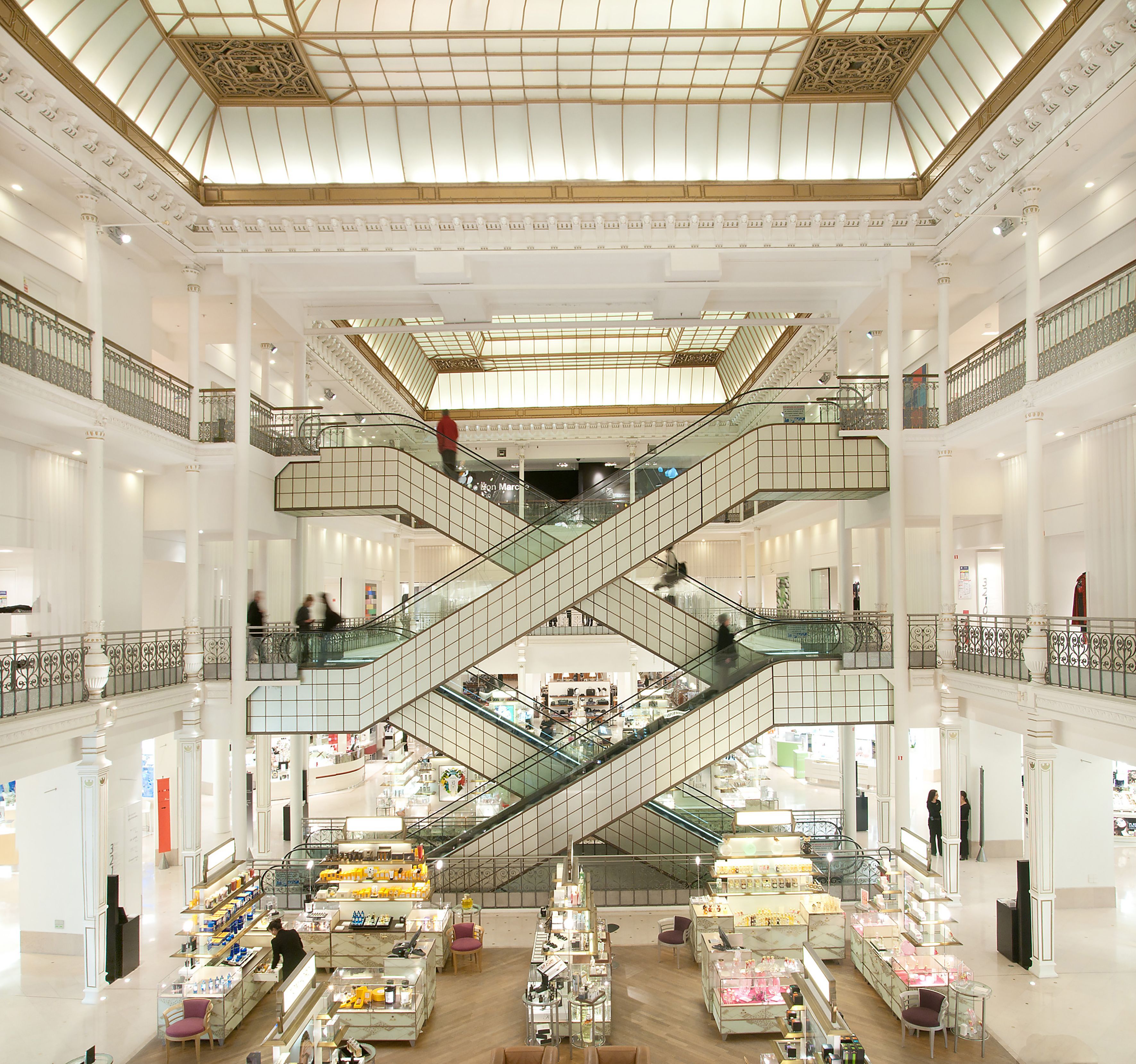 Interior of Le Bon Marché Rive Gauche, a landmark of luxury shopping in Paris