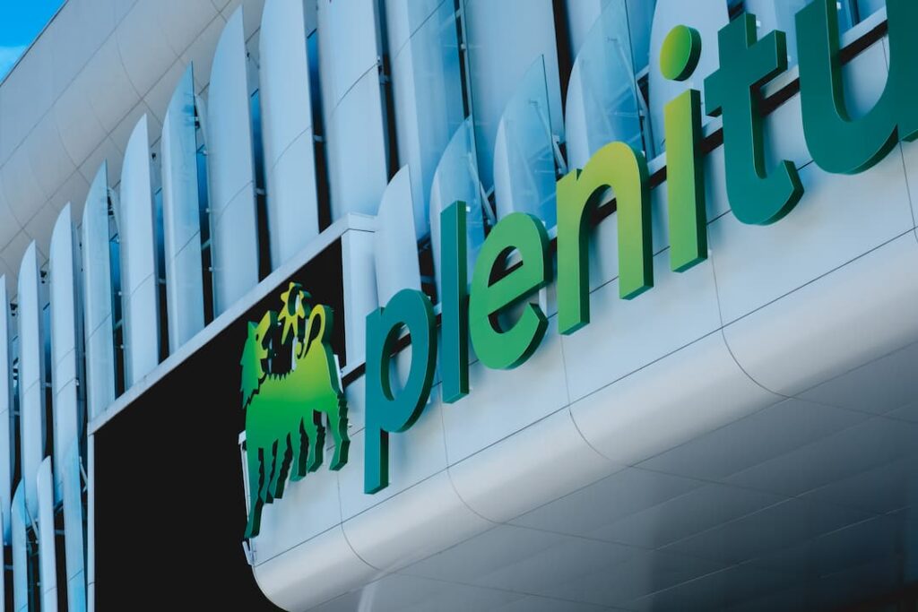 Exterior signage of Plenitude Arena in Nanterre near Paris in 2026