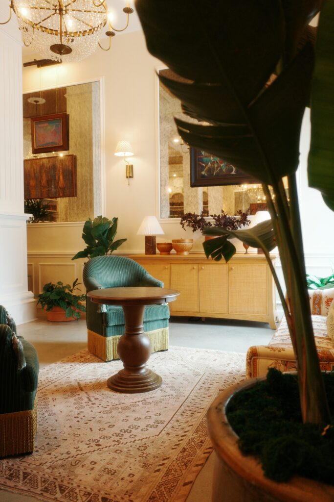 Elegant boutique hotel lobby designed for private and personalized luxury travel