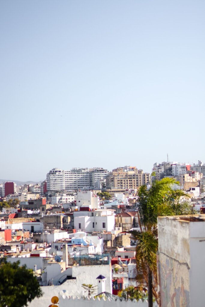Tangier cityscape showing Moroccan coastal architecture and urban lifestyle
