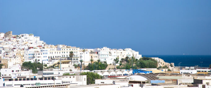 Tangier Morocco Mediterranean Luxury Destination Tangier Morocco skyline overlooking the Mediterranean and Atlantic gateway