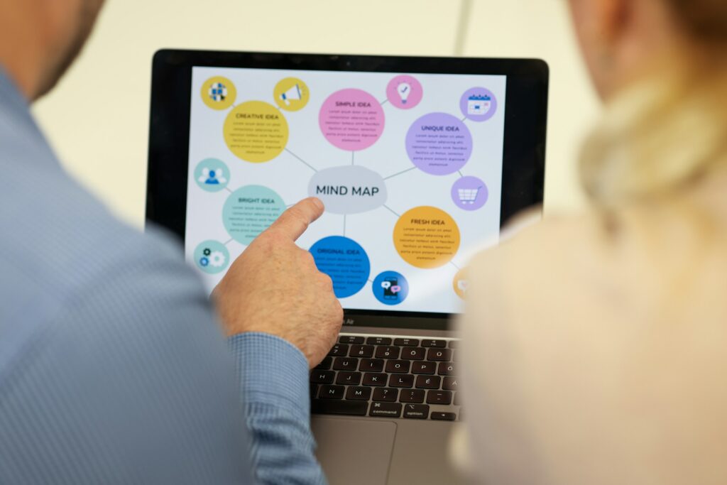 Travel professionals collaborating on a digital itinerary and customer strategy