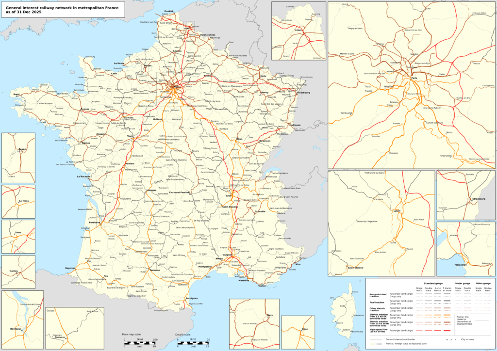 France rail map for planning a 7, 10 or 14-day first trip