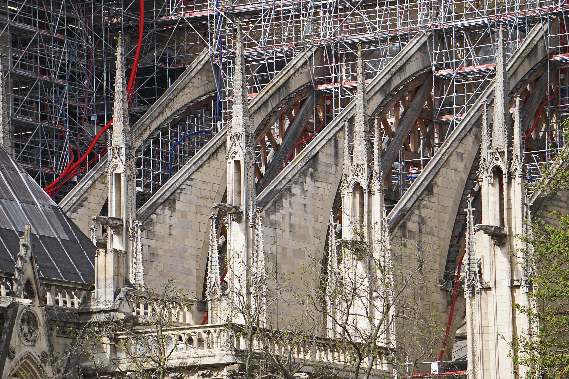 Notre-Dame flying buttresses secured during the 2024 restoration
