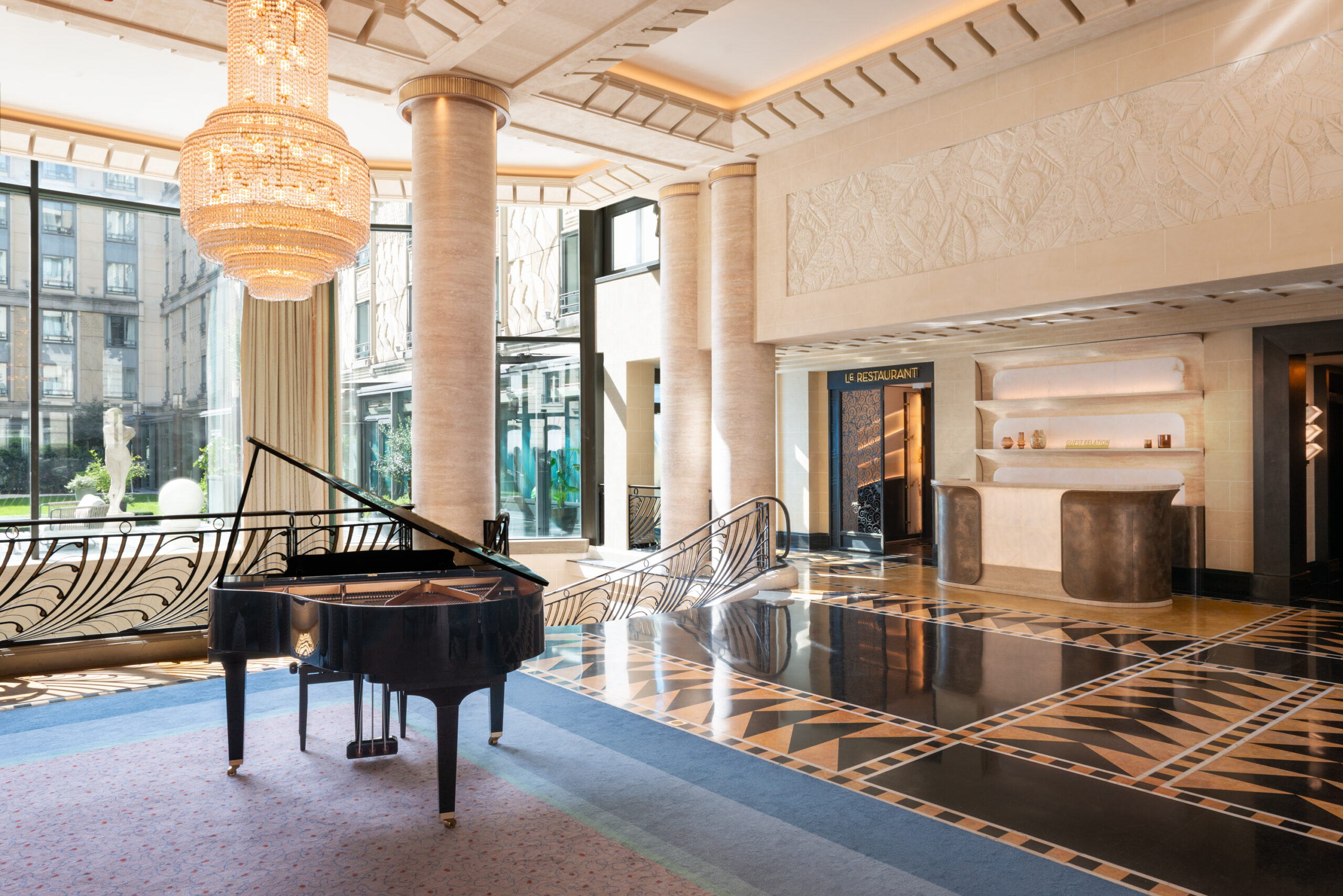 Art Deco luxury lobby at Hôtel du Collectionneur Paris photographed in 2024