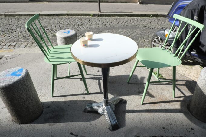Paris trip cost 2026 — Montmartre café Paris café terrace in Montmartre illustrating food costs during a 2026 trip