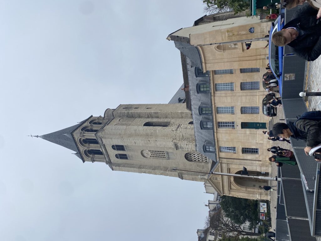 Exterior of Saint-Germain-des-Prés abbey in Paris's sixth arrondissement