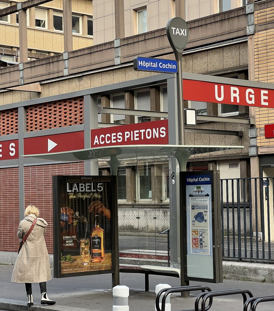 Taxi stand at Cochin Hospital in Paris