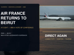 Air France Returns to Beirut: A Flight—and a Vote of Confidence Air France Boeing 777 and Beirut Pigeon Rocks — Paris Beirut flights return