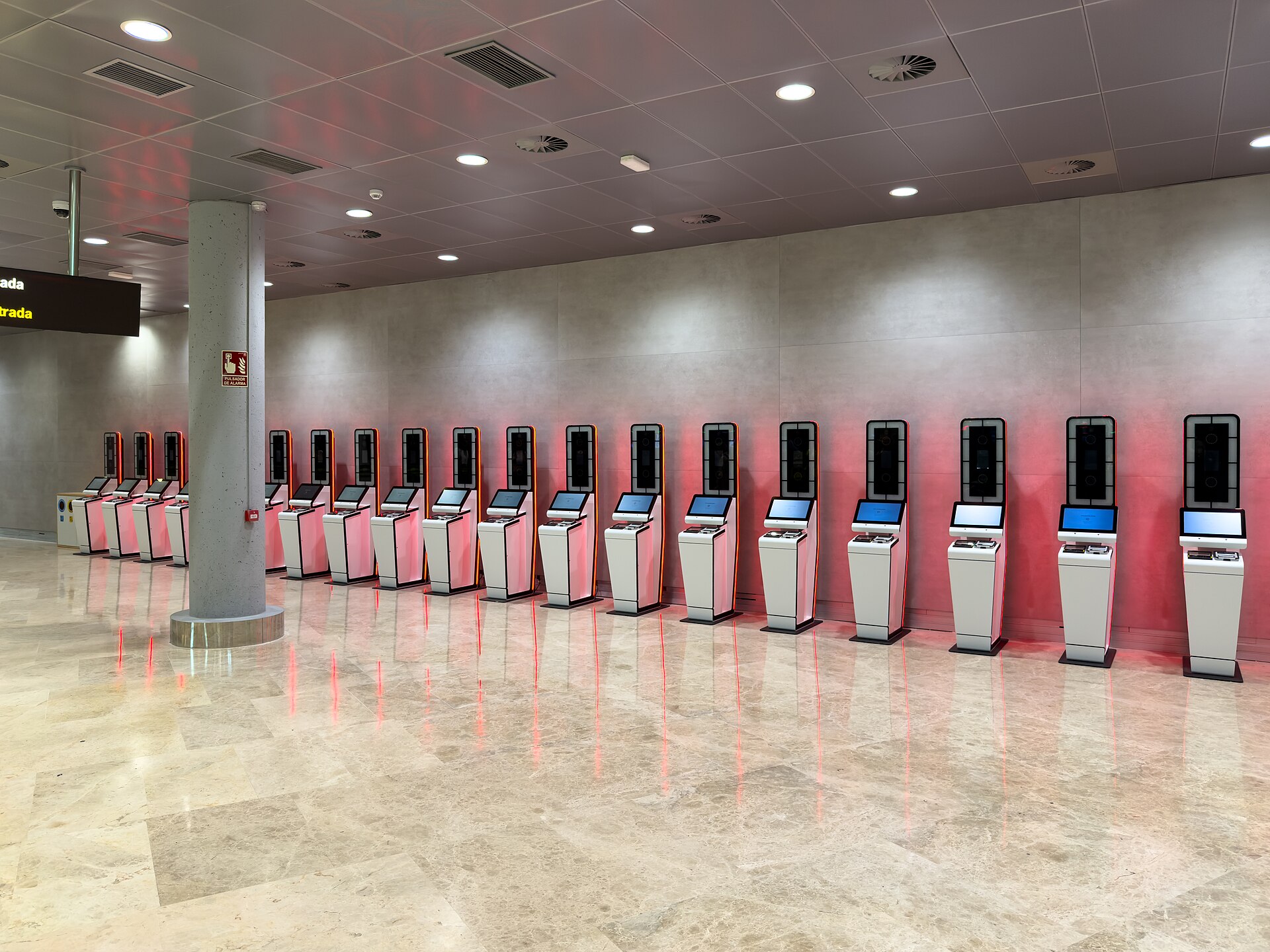 Real biometric Entry Exit System kiosks at Valencia Airport