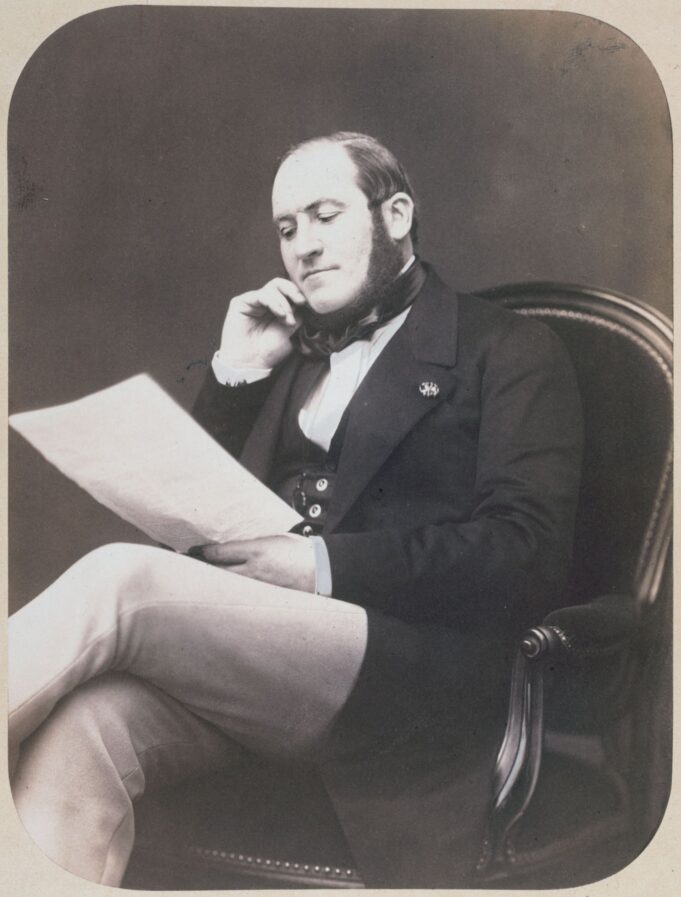 Baron Haussmann portrait by Pierre Petit Baron Georges-Eugène Haussmann seated with a document in an 1864 portrait by Pierre Petit