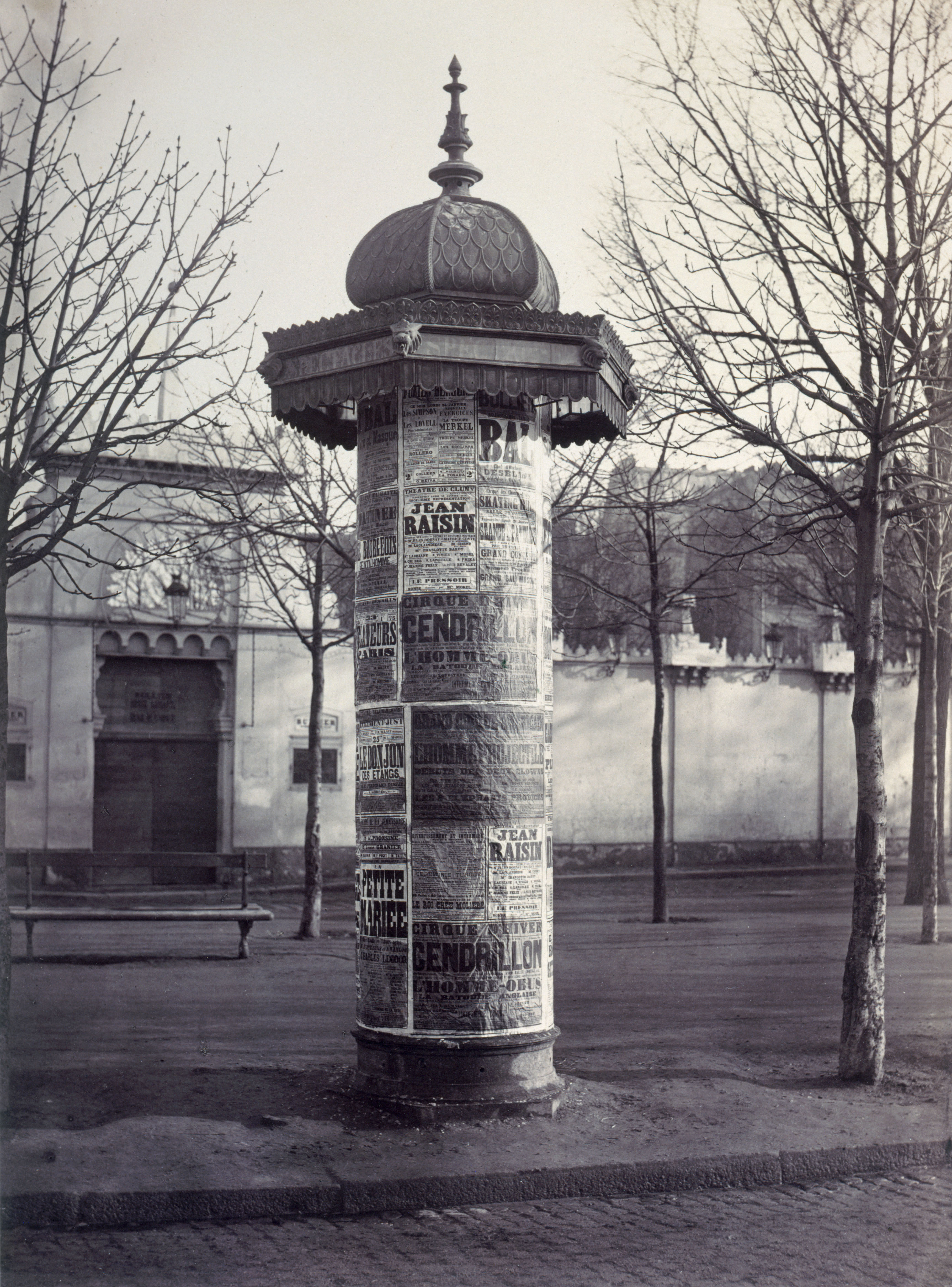 Charles Marville’s 1876 photograph of a Morris advertising column in Paris