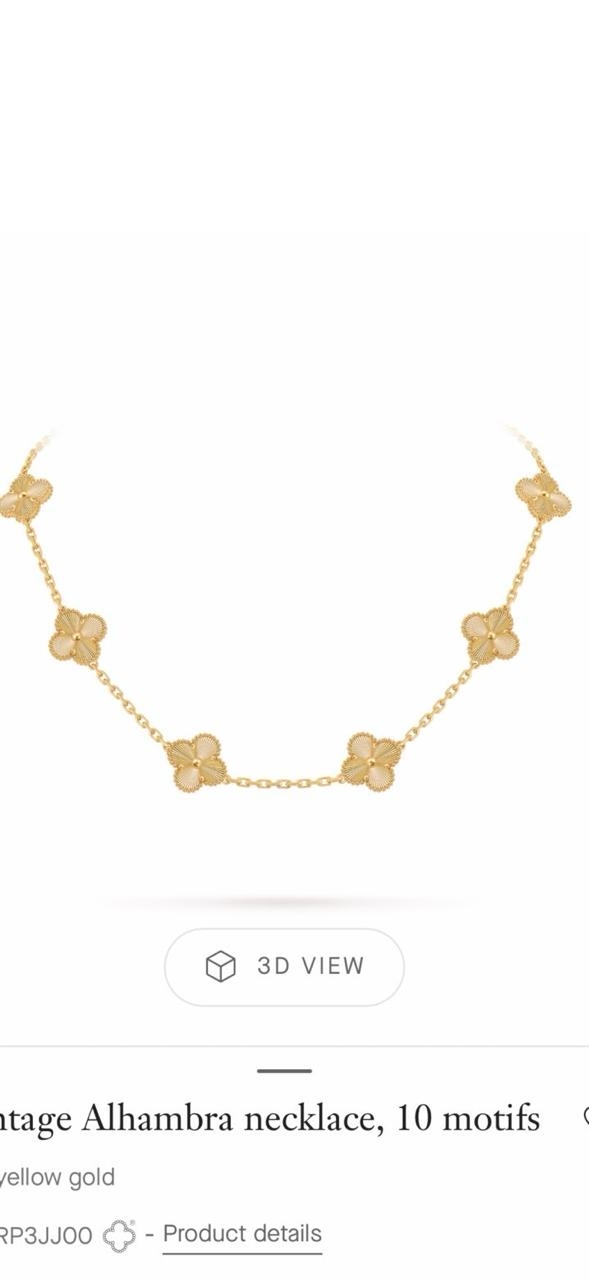 Photo de référence du collier Vintage Alhambra dix motifs guilloché signalé disparu