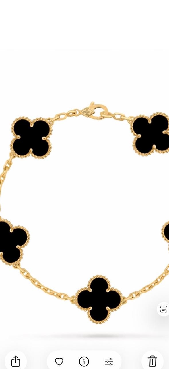 Photo de référence du bracelet Vintage Alhambra cinq motifs en onyx signalé disparu