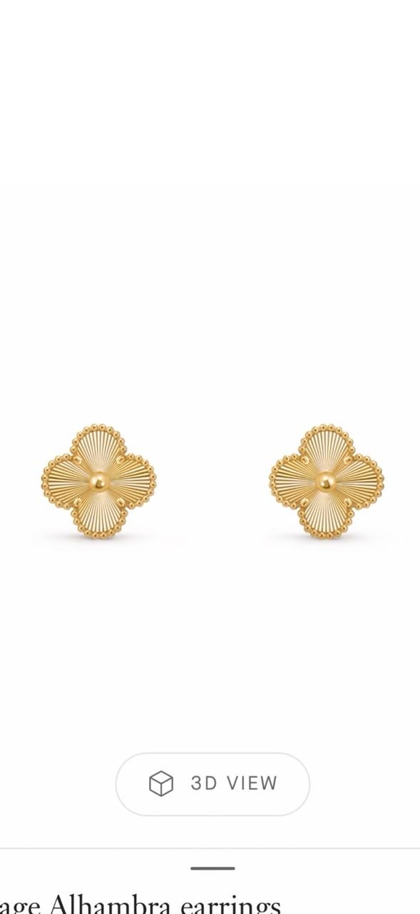 Photo de référence des boucles Vintage Alhambra guillochées signalées disparues