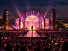 Harry Styles Paris 2027: Dates, Tickets, Plenitude Arena and Travel Guide Illustrative Paris concert night scene for the Harry Styles Paris 2027 travel guide