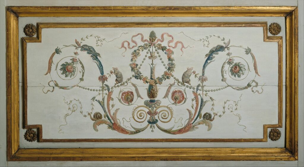 Painted and gilded arabesque panel from the Hôtel de Crillon boudoir designed by Pierre-Adrien Pâris