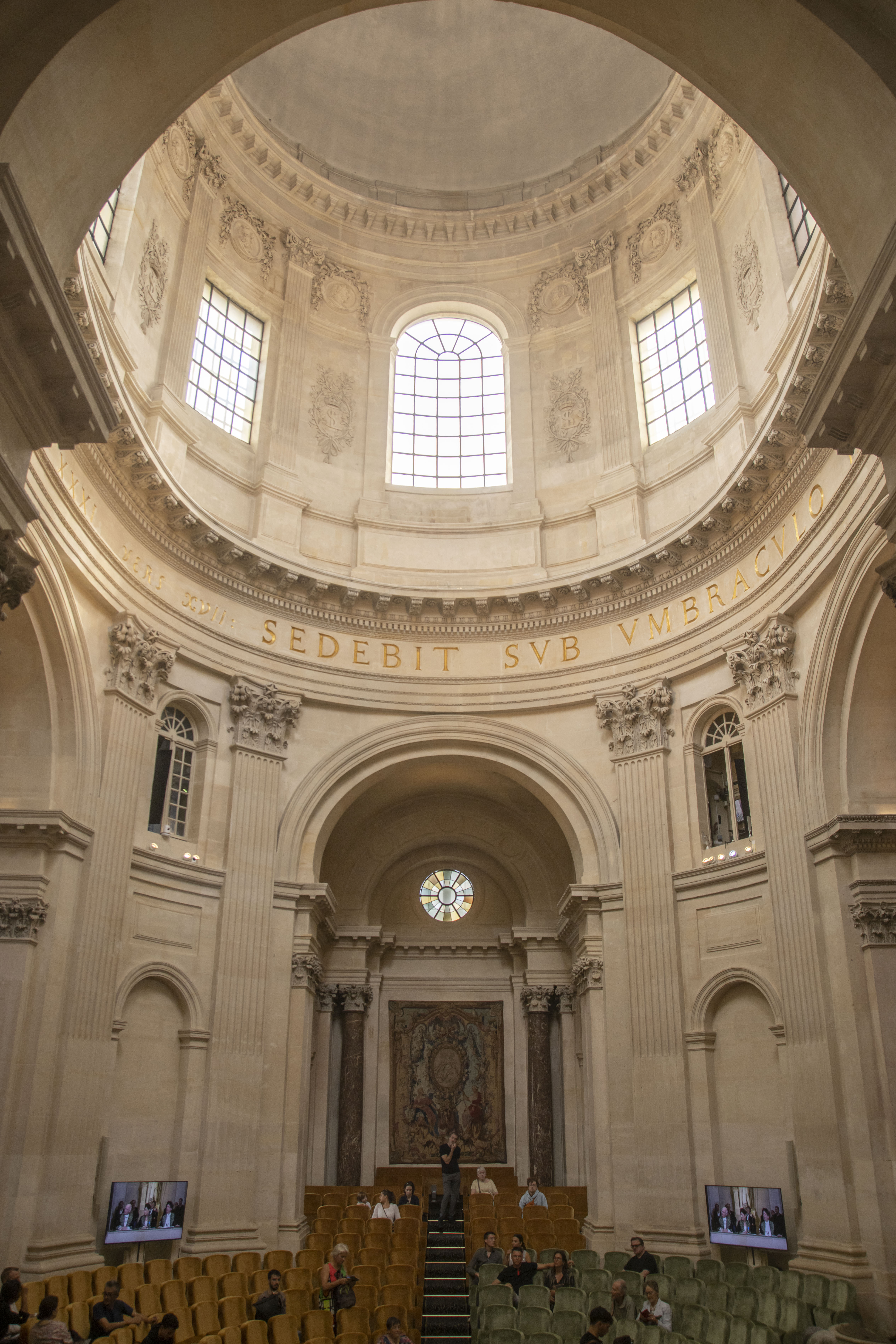 Grand domed interior of the Institut de France in Paris