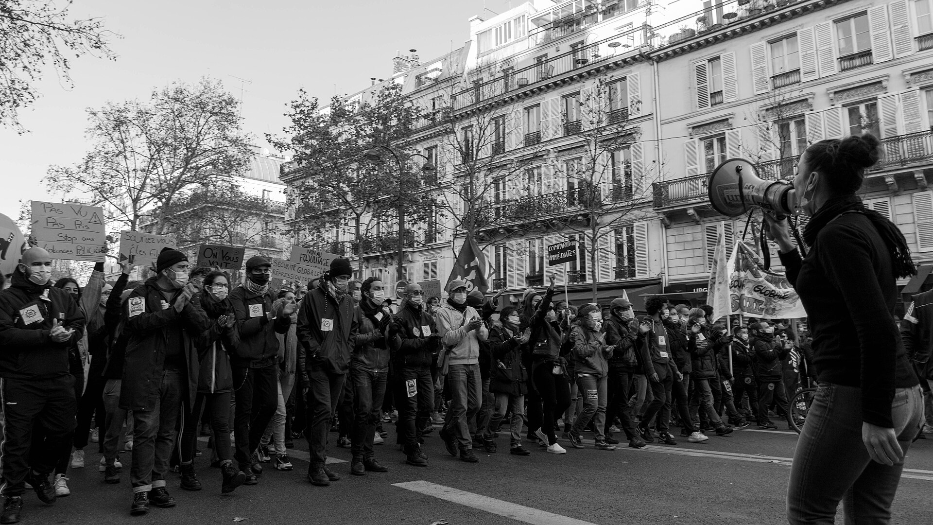 Peaceful demonstration in Paris