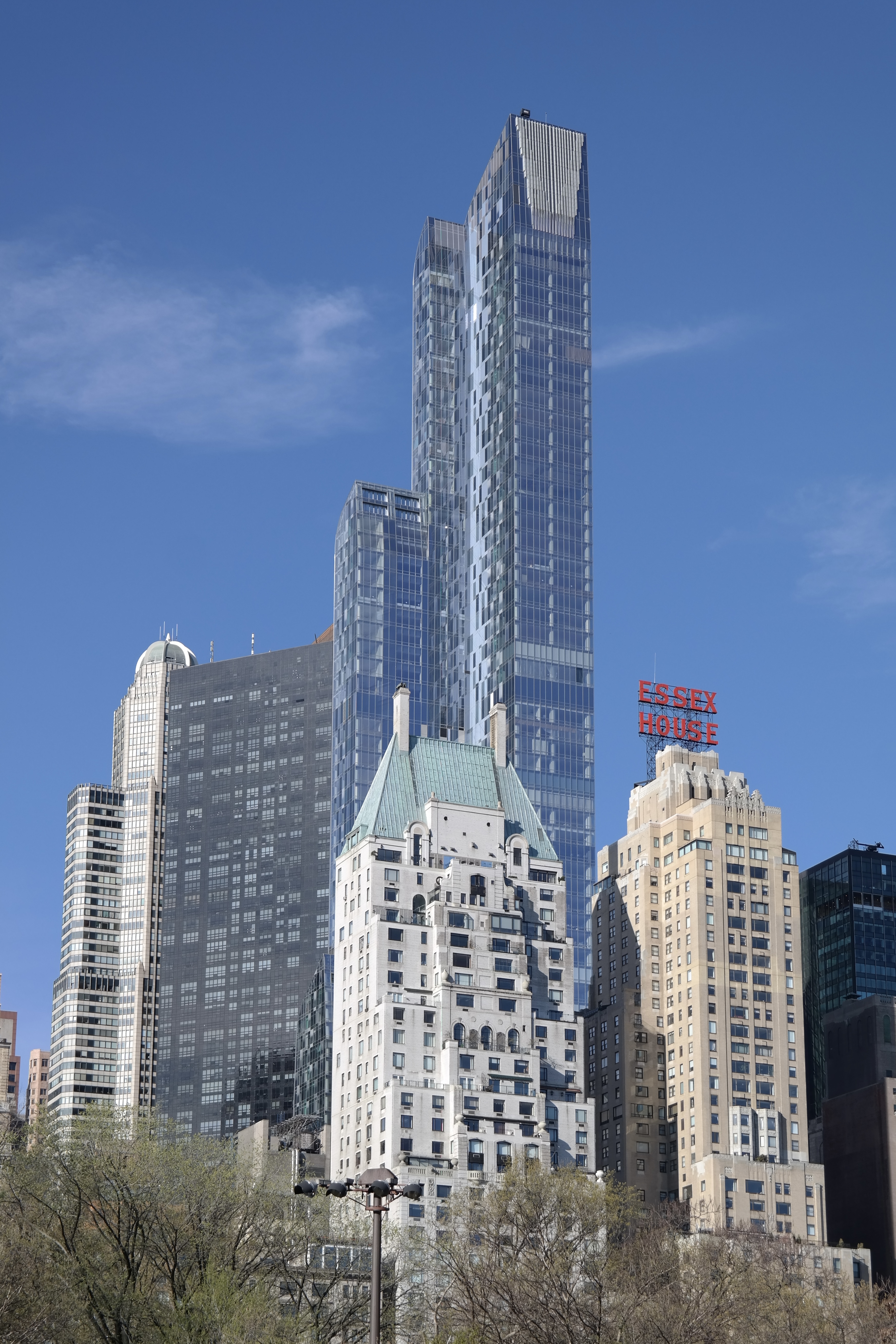 One57 skyscraper rising above Midtown Manhattan as seen from Central Park