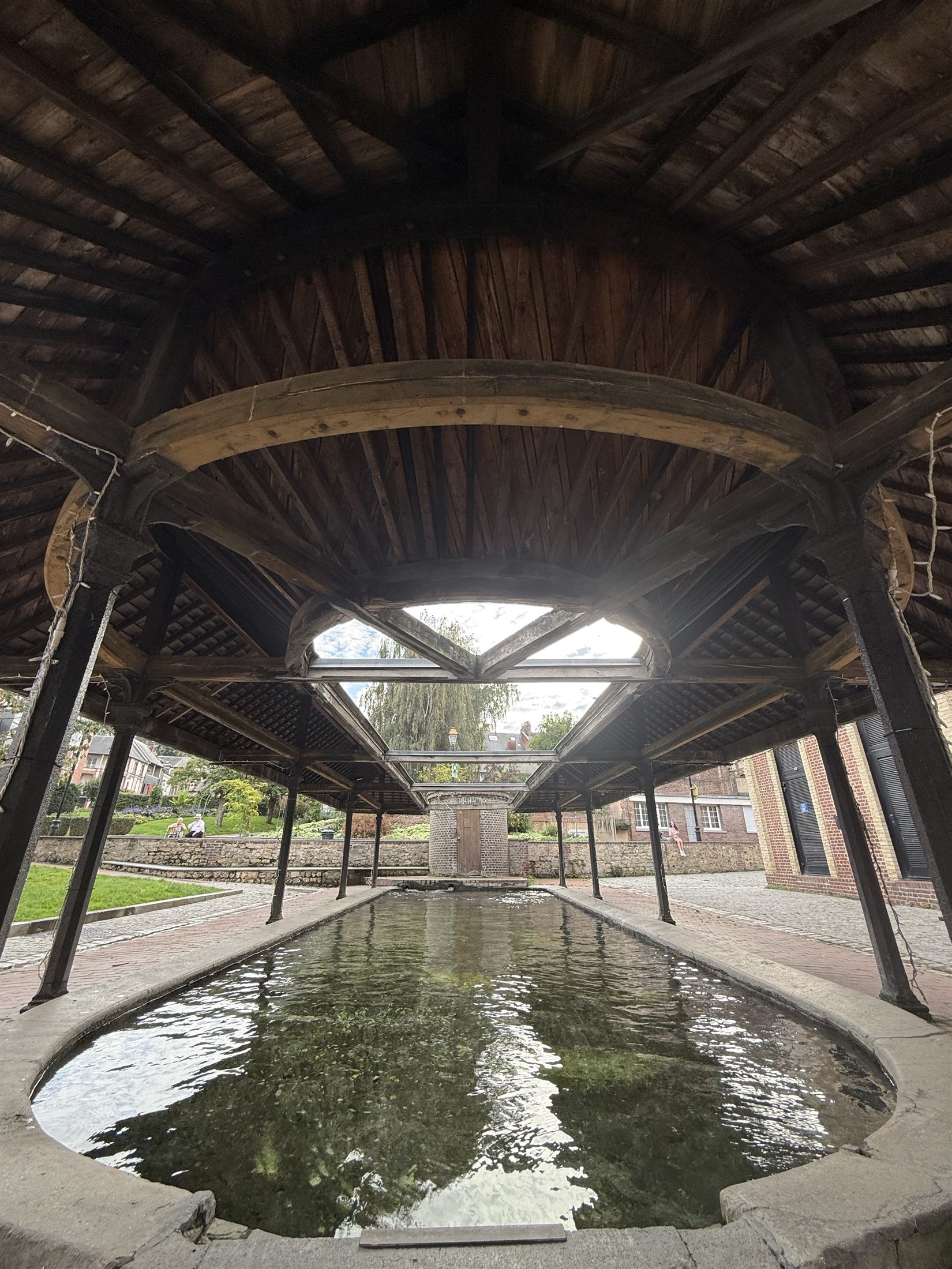 Saint Leonard garden and church in Honfleur
