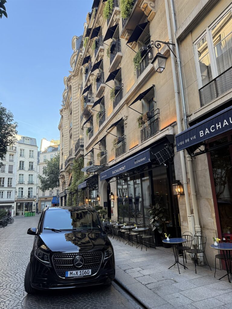 Guest arrival at a Paris hotel