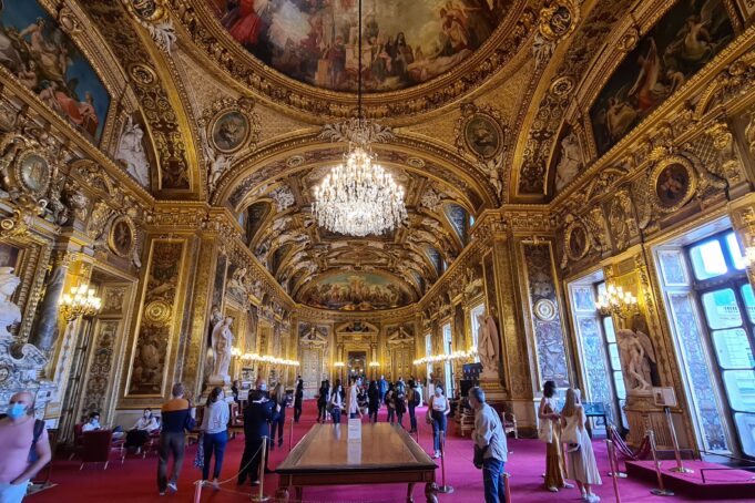 Palais du Luxembourg, Salle des Conférences during Heritage Days Gilded Salle des Conférences inside Paris’s Palais du Luxembourg during Heritage Days
