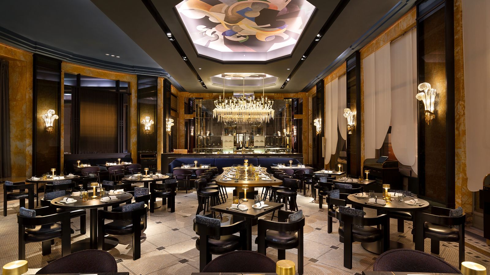 The dining room of Akira Back restaurant at Prince de Galles Paris