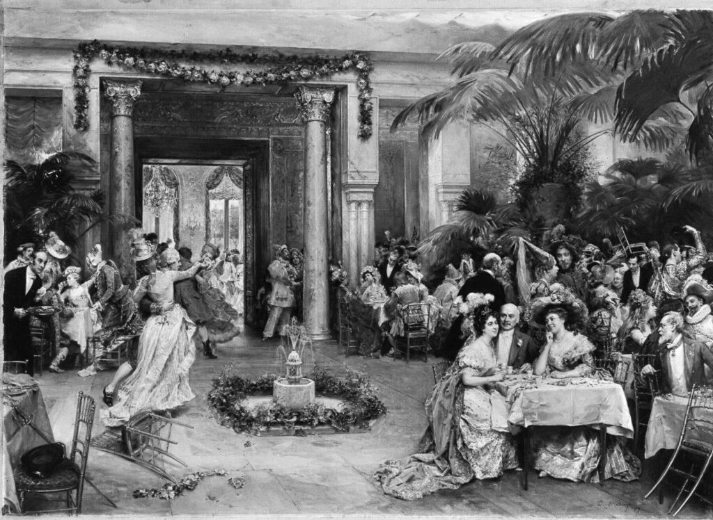 Masquerade ball at Ritz Paris in 1909