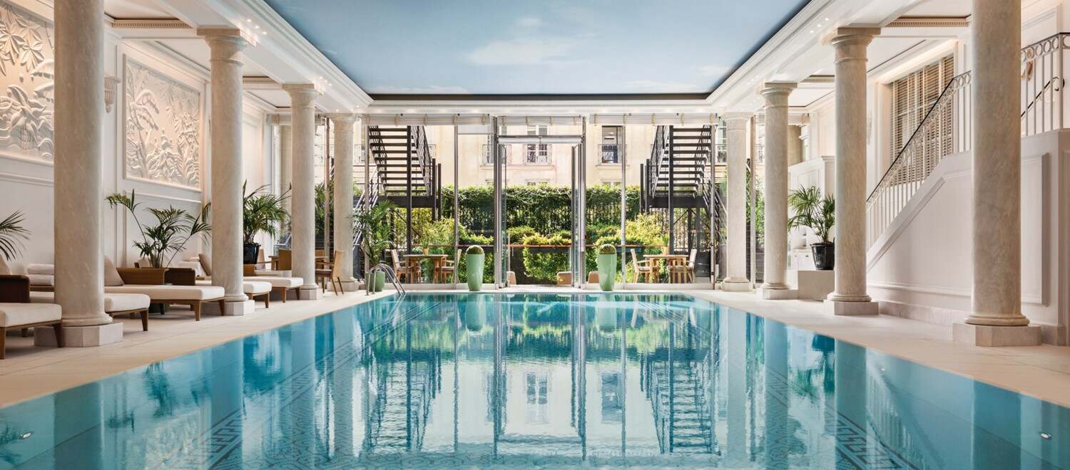 Naturally lit swimming pool at Chi, The Spa in Shangri-La Paris