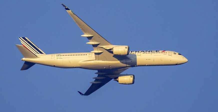 Air France A350-900 F-HUVP in flight, archive photograph from July 2025