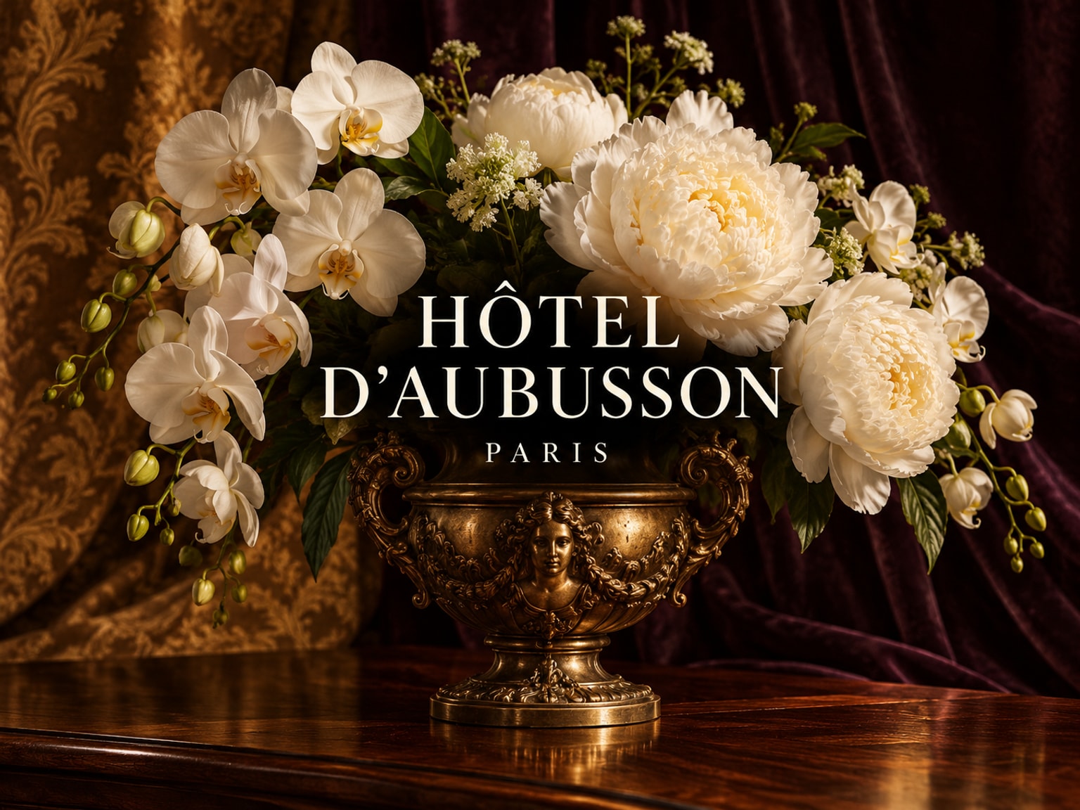 Hôtel d’Aubusson باريس — غلاف تحريري أصلي بتكوين زهور فاخر