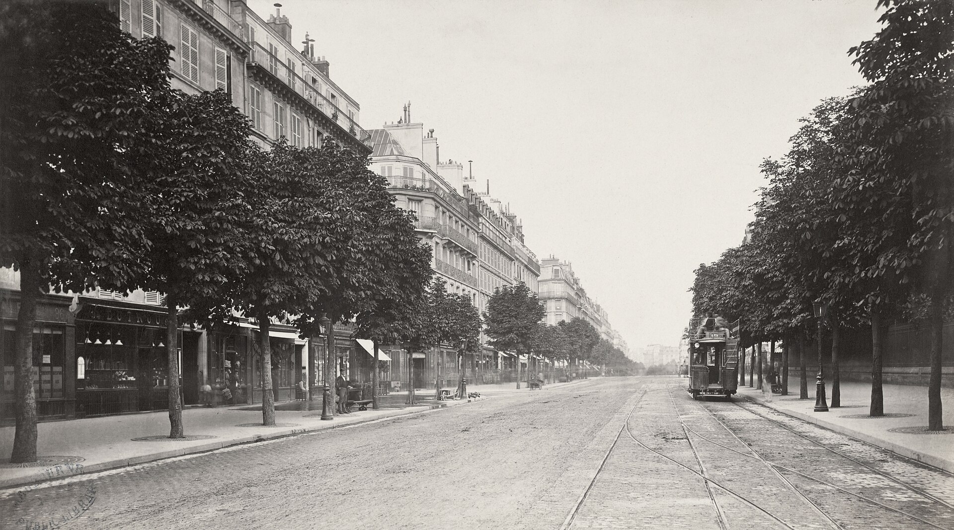 Historic photograph of Boulevard Saint-Germain near Rue Monge by Charles Marville