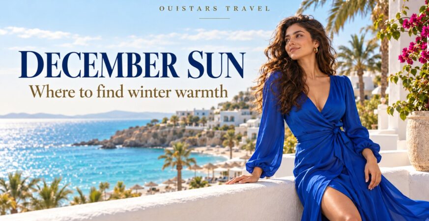 An illustrated impression of winter sun travel.