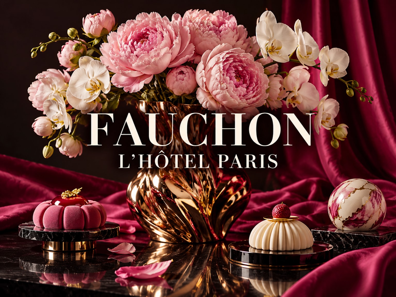 Fauchon L’Hôtel Paris باريس — غلاف تحريري أصلي بتكوين زهور فاخر