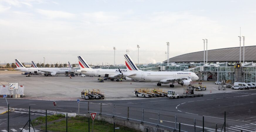 Aircraft at Terminal 2F apron at Paris Charles de Gaulle Airport