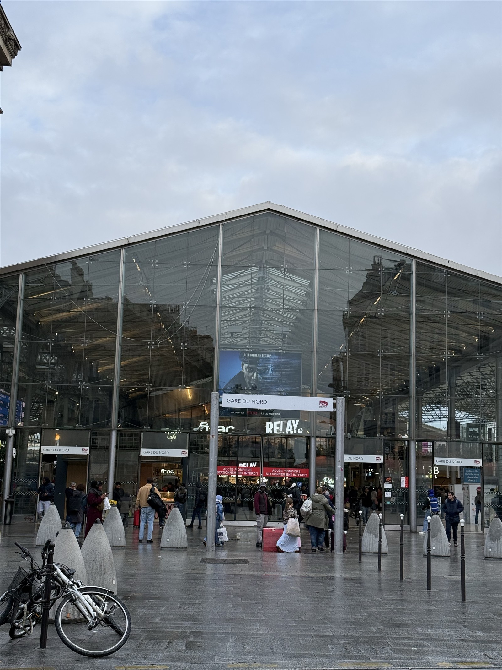 Glass entrance to Paris Gare du Nord