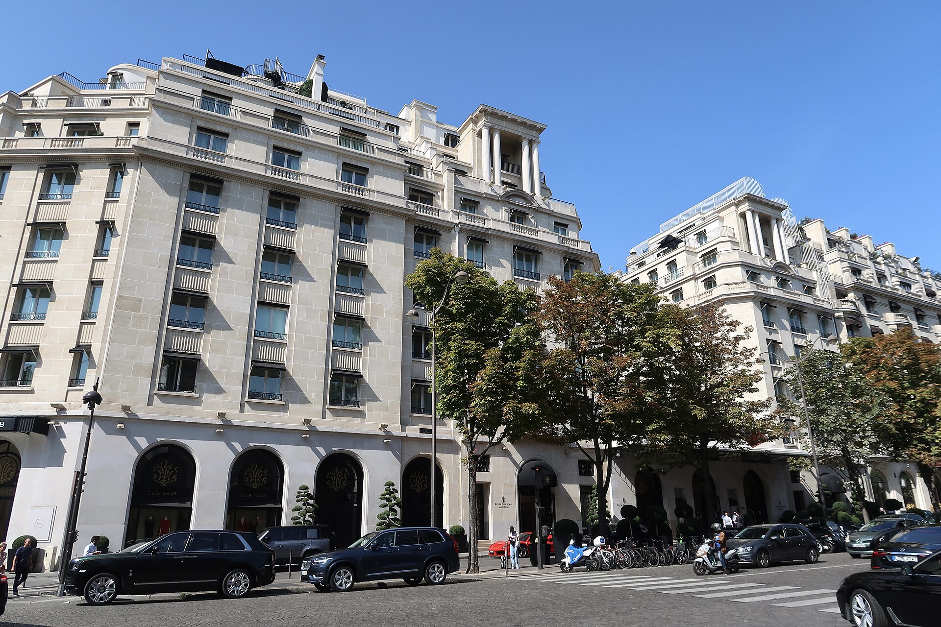 Four Seasons Hotel George V, Paris exterior — on avenue George V in the Golden Triangle