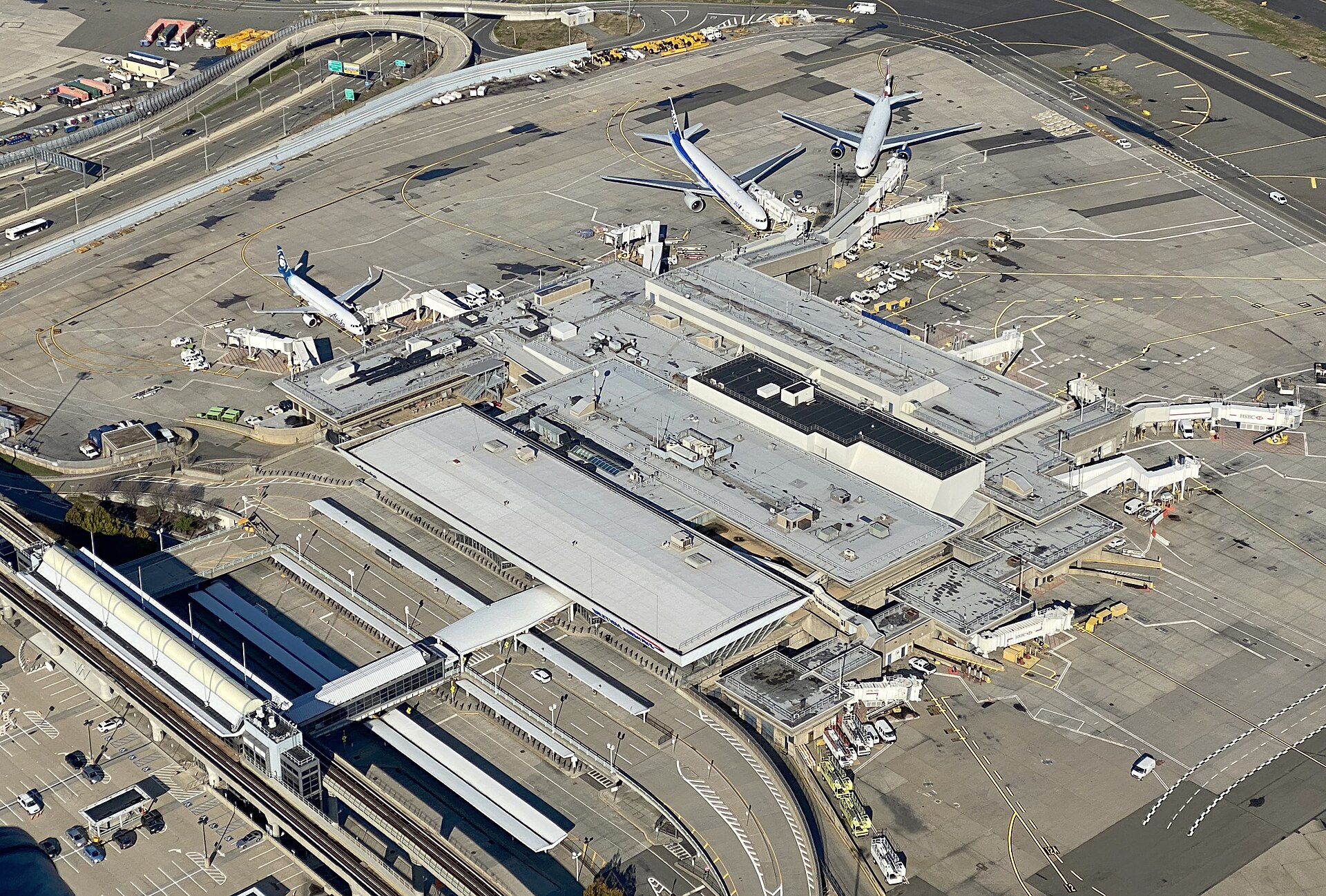 Aerial view of Terminal 7 at John F. Kennedy International Airport in New York